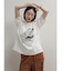 ビーズアクセントリーフプリントTシャツ