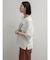 ビーズアクセントリーフプリントTシャツ