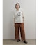 ビーズアクセントリーフプリントTシャツ