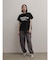 レースドッキング箔ロゴTシャツ