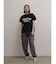 レースドッキング箔ロゴTシャツ
