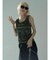 LAYERED-LIKE CAMOUFLAGE RIB TANKTOP