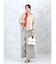 リネンライクワイドリブリラクシーパンツ（off white,beige）