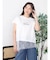 アシメレースヘムロゴTシャツ