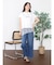 アシメレースヘムロゴTシャツ