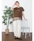 アシメレースヘムロゴTシャツ