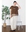 アシメレースヘムロゴTシャツ