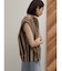 メッシュストライプタックショルダートップス