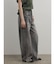 切り替えワイドストレートデニムパンツ(gray)