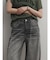 切り替えワイドストレートデニムパンツ(gray)