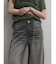 切り替えワイドストレートデニムパンツ(gray)