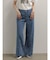 ラインアートセルロースワイドデニムパンツ