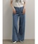 ラインアートセルロースワイドデニムパンツ