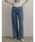 ラインアートセルロースワイドデニムパンツ