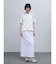 レース×チュールレイヤードデザインカットソー
