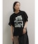 フォトコラージュプリントメッシュスリーブTシャツ