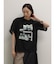 フォトコラージュプリントメッシュスリーブTシャツ