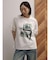 フォトコラージュプリントメッシュスリーブTシャツ
