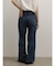 フラワーパッチワークデニムパンツ