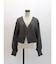 Vネッククロップドラメニットカーディガン