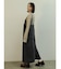 アシメフロントコットンセルロースデニムジャンパースカート(black,khaki)