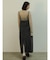 アシメフロントコットンセルロースデニムジャンパースカート(black,khaki)