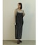 アシメフロントコットンセルロースデニムジャンパースカート(black,khaki)