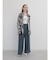 梳毛調メッシュベルト付タックワイドパンツ