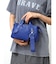 チャーム付きミニ2wayフェイクレザーバッグ(greige/ black/bule)