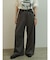 ベルト付きサイドタックスウェットワイドパンツ