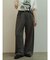 ベルト付きサイドタックスウェットワイドパンツ
