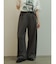 ベルト付きサイドタックスウェットワイドパンツ