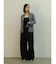 ベルト付きサイドタックスウェットワイドパンツ