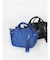 チャーム付きフェイクレザー2wayバッグ（greige,black,blue)