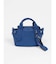 チャーム付きフェイクレザー2wayバッグ（greige,black,blue)