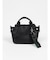チャーム付きフェイクレザー2wayバッグ（greige,black,blue)