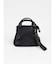 チャーム付きフェイクレザー2wayバッグ（greige,black,blue)