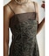 サテン×スパンコールチュール花柄ワンピース