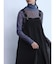 レースアップデザインジャンパースカート（black）