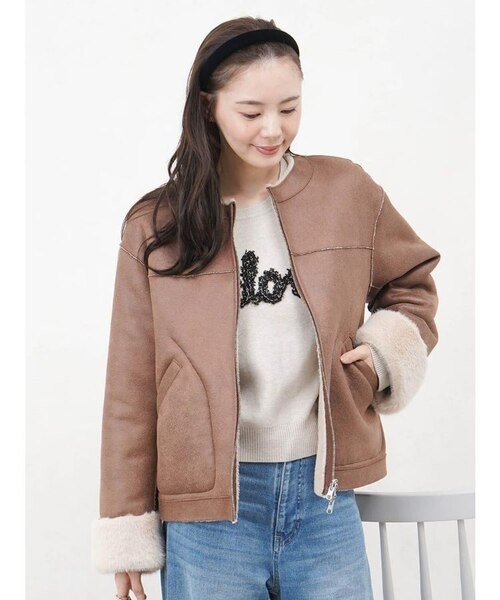 Boutique Ordinaryリバーシブルダウンコート　美品 Boutique Ordinary × Vin】リバーシブルムートンブルゾン｜メドックの