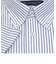 ワイシャツ 半袖 形態安定 ビズポロ ニットシャツ ボタンダウン 白×ブルーボーダーストライプ