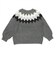 ジグザグジャガード編み ニットプルオーバー グレー系