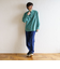 リラックスバックプリーツシャツ＜シーグリーン＞
