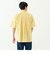 リラックスバックプリーツシャツ半袖＜イエローストライプ＞