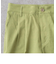 プリーツパンツ トロピカルワッシャーポリ＜イエローグリーン＞