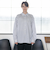 ＆リラックスバックプリーツシャツ＜ホワイトワイドストライプ＞
