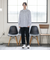 ＆リラックスバックプリーツシャツ＜ホワイトワイドストライプ＞