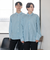 ＆リラックスバックプリーツシャツ＜ターコイズストライプ＞