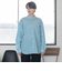 ＆リラックスバックプリーツシャツ＜ターコイズストライプ＞