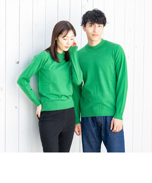 ファインゲージモックネックニット＜グリーン＞｜トーキョーシャツの